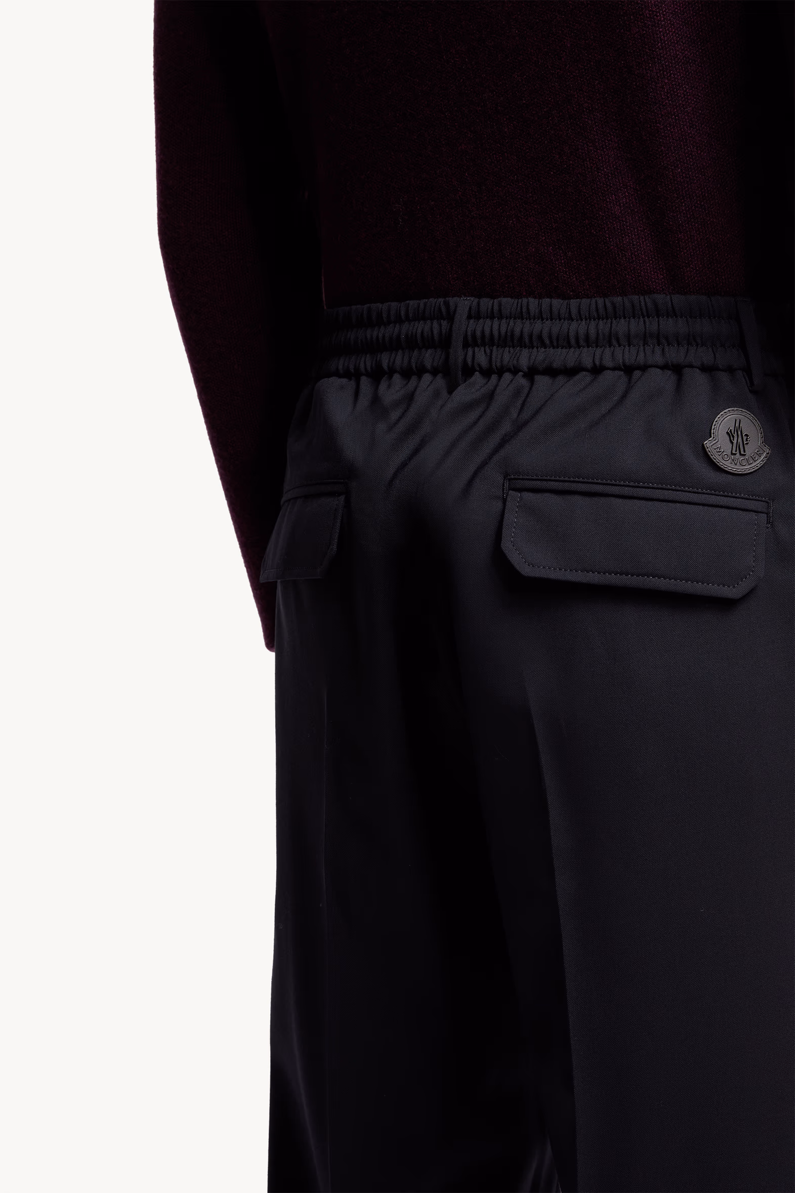 Wool Blend Gabardine Tailored Pants Men Dark Blue Moncler 6